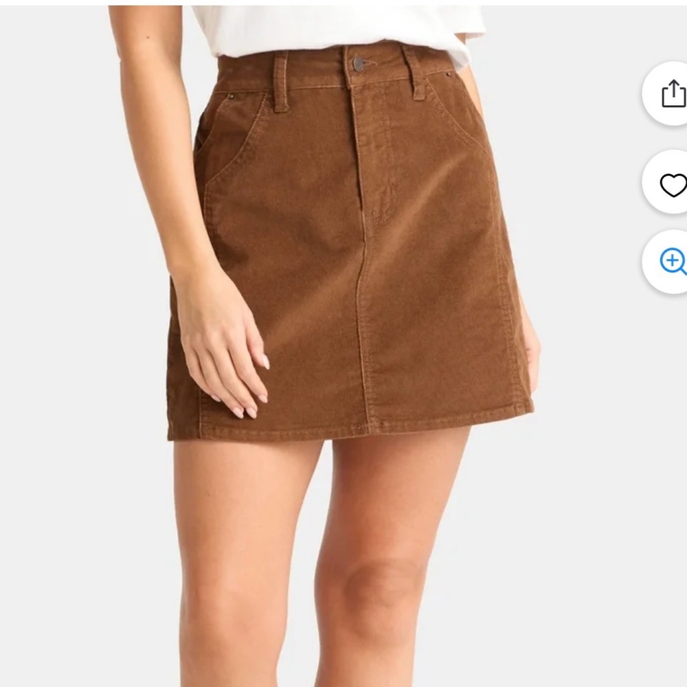 NWT Time and Tru Women's Corduroy Mini Skirt - brown - size 14